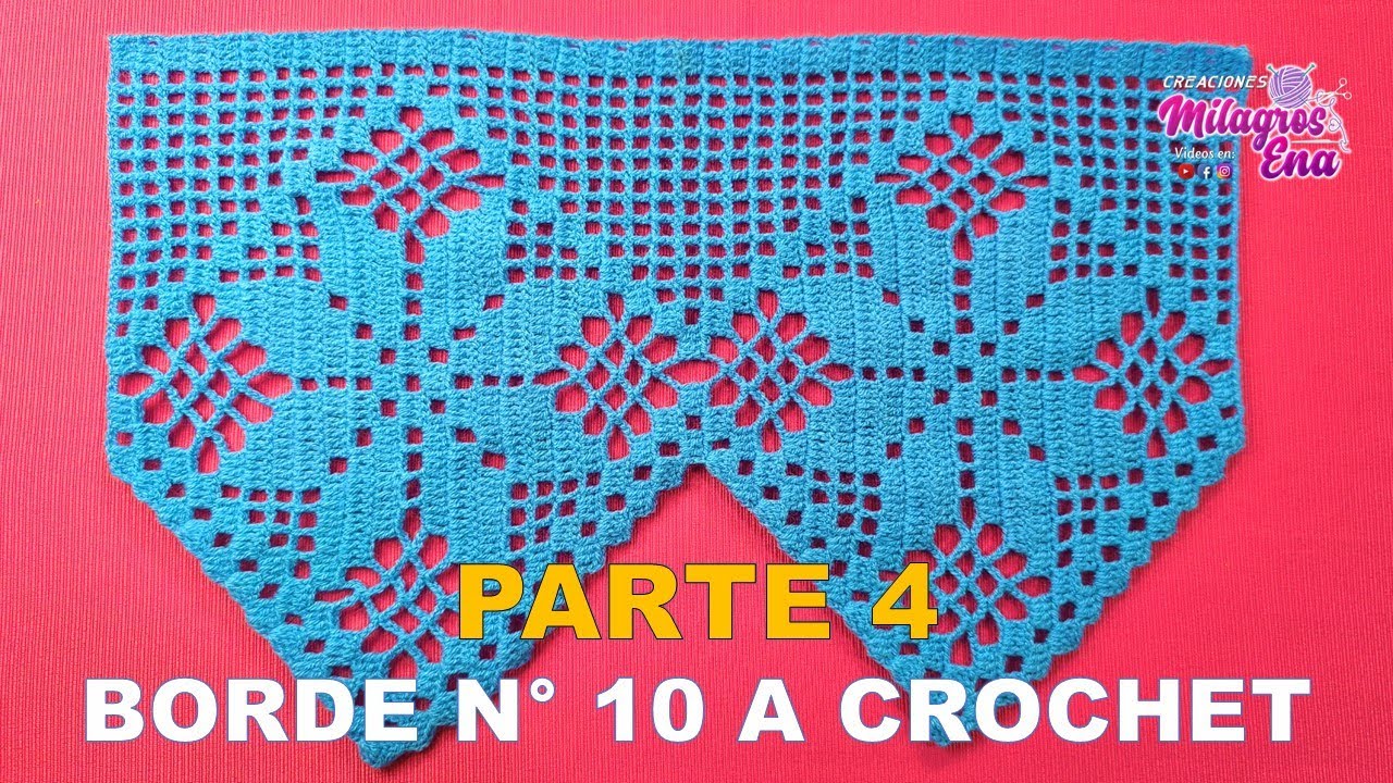 PARTE 4 Borde N° 10 tejido a crochet paso a paso CON ESTRELLAS