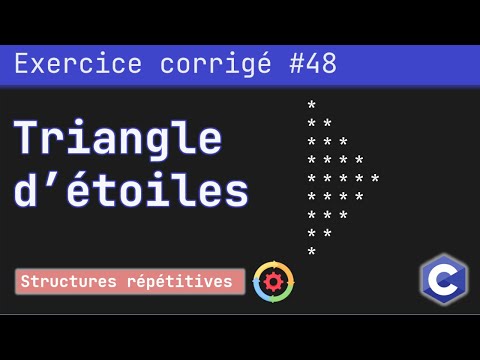 Exercice corrigé 48 : Programme qui permet de dessiner un triangle d'étoiles | Langage C