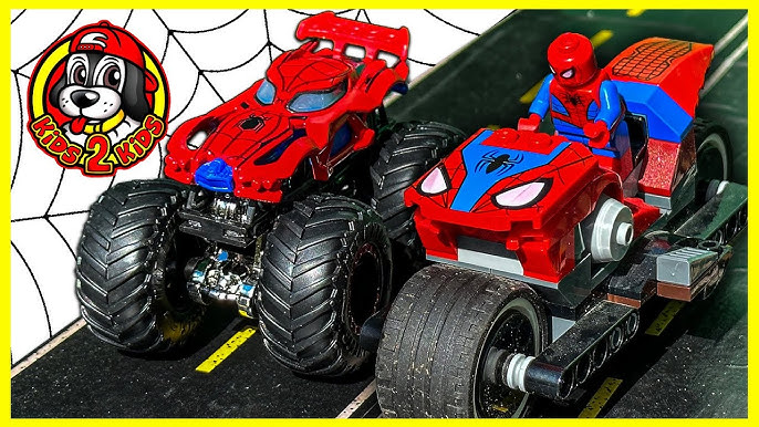 Mattel Marvel Hot Wheels Spider-Man Web-Car Set with Toy Character Car and  Launcher, Kid-Activated Movement Includes Focusing Eyes ( Exclusive)