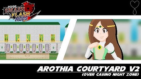 SSF2 Mods: Arothia Courtyard v2 (over Casino Night Zone)