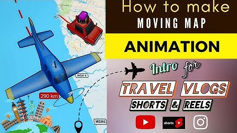 Demo of Mumbai to Goa trip route animation | How to make moving map animation intro for travel vlogs
