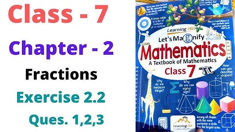 Class - 7 || Ex 2.2 | Ques. 1 to 3  | Let