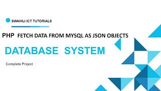 How to fetch Data from MYSQL using PHP and display data as JSON objects  RESTFUL API programming