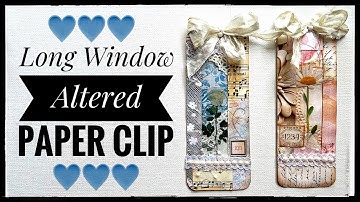 Long Window Altered Paper Clip - Junk Journal