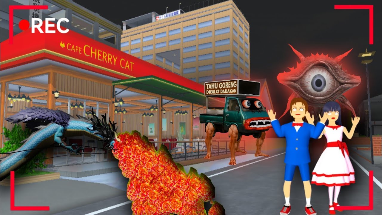 Yuta Mio panik CCTV merekam anomali dari PORTAL di Kota sakura CAFE CHERRY CAT