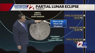 WPRI 12 Weather Forecast for 9/17/24:  Mix of sun/clouds today; partial lunar eclipse tonight; showe