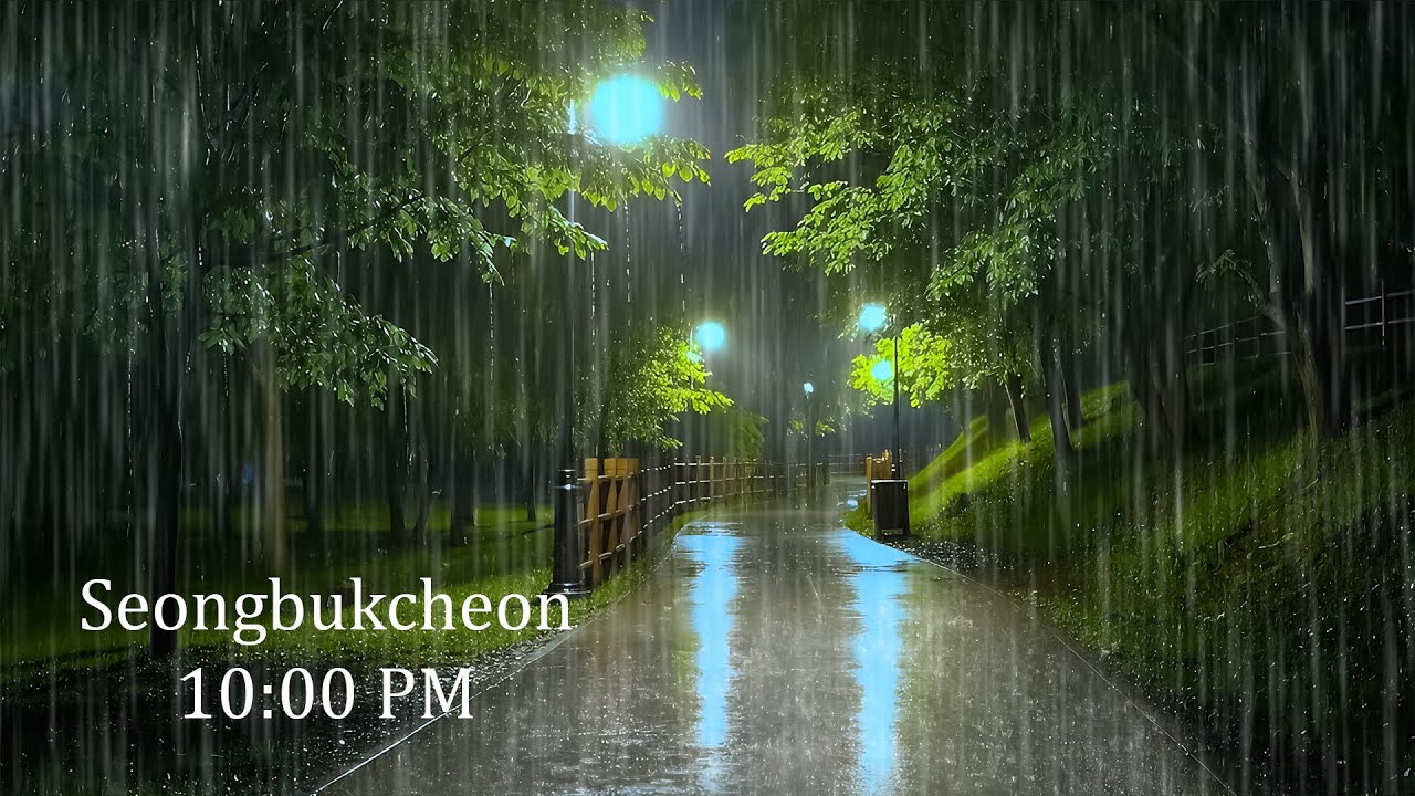 Drift into Deep Sleep Fast with Soft Rain | ASMR Rainy Night on Quiet Park