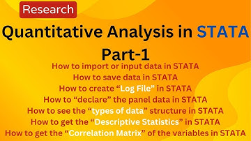 Quantitative Analysis in STATA Part 1 - Log File - Descriptive Statistics - Correlation Matrix