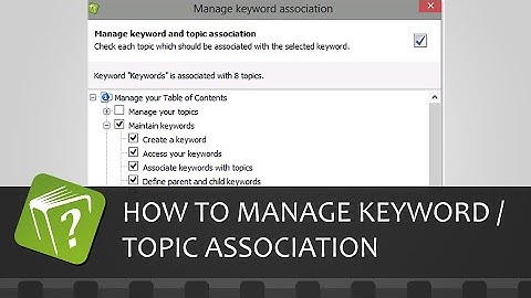 How to manage the association between a keyword and topics (Step-by-step guide)