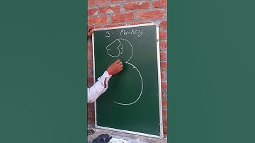 How to draw Monkey With 3 Number for beginners #art #drawing #shorts