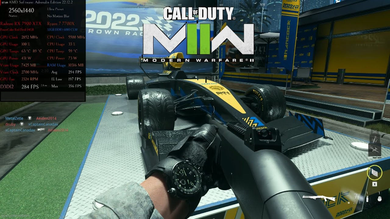 7900 XTX 🖥️ 7700X 🎮 Call of Duty Modern Warfare 2 PC @1440p Ultra ...