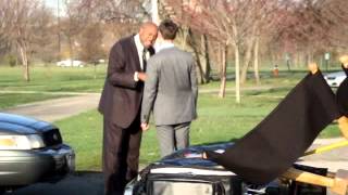 Celebrity Chi McBride and Theo James Filming CBS Pilot 'Golden Boy' Wealth