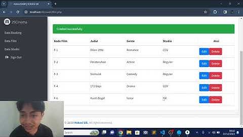 WEB SEDERHANA DATABASE BIOSKOP - MONGODB - PHP