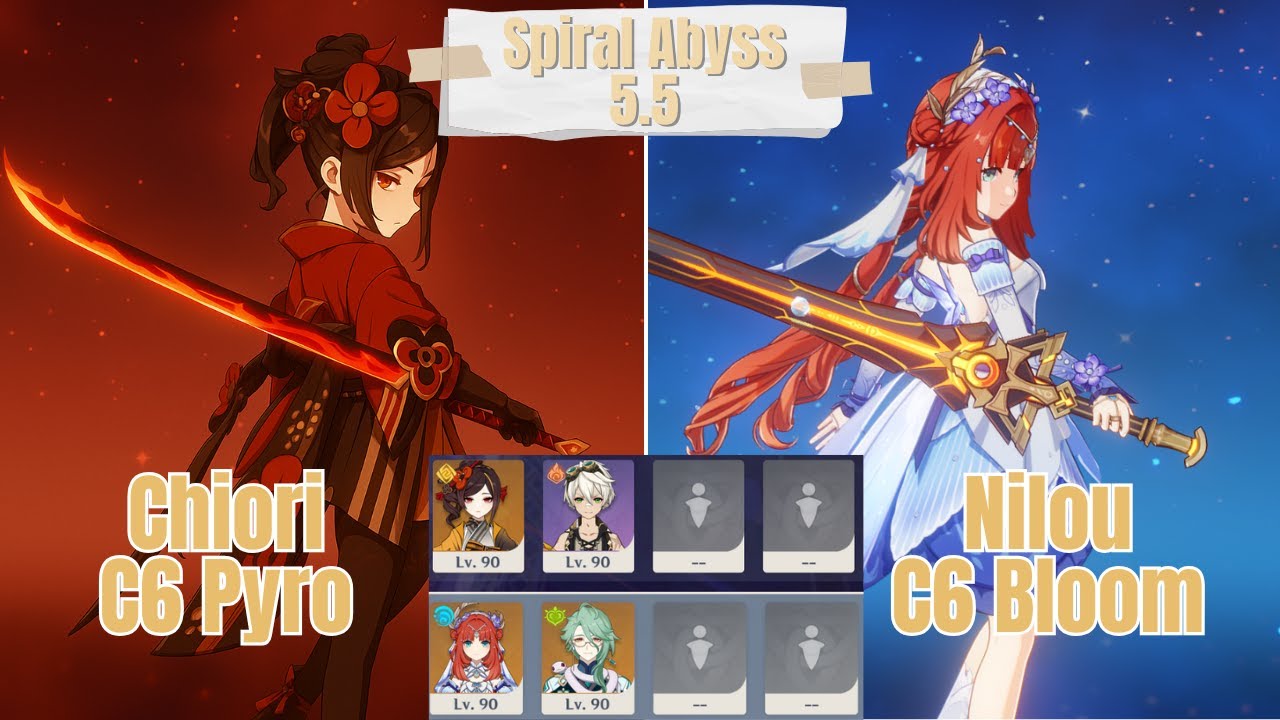 C6 Chiori Pyro & C6 Nilou Bloom Duo Spiral Abyss 5.5 - YouTube