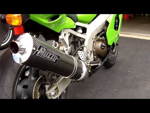 1998 Kawasaki ZX-9R with Muzzy Carbon Fiber Bolt on Exhaust - YouTube