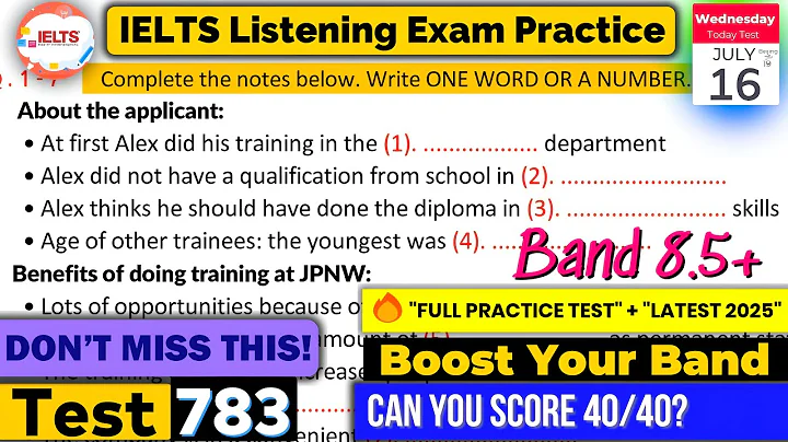 IELTS Listening Practice Test 2025 with Answers | Actual Exam - 783