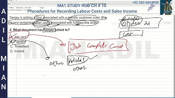 MA1 Ch # 10,Procedures for Recording Labour Costs and Sales Income, ACCA Study Hub  , by Mian Adil.