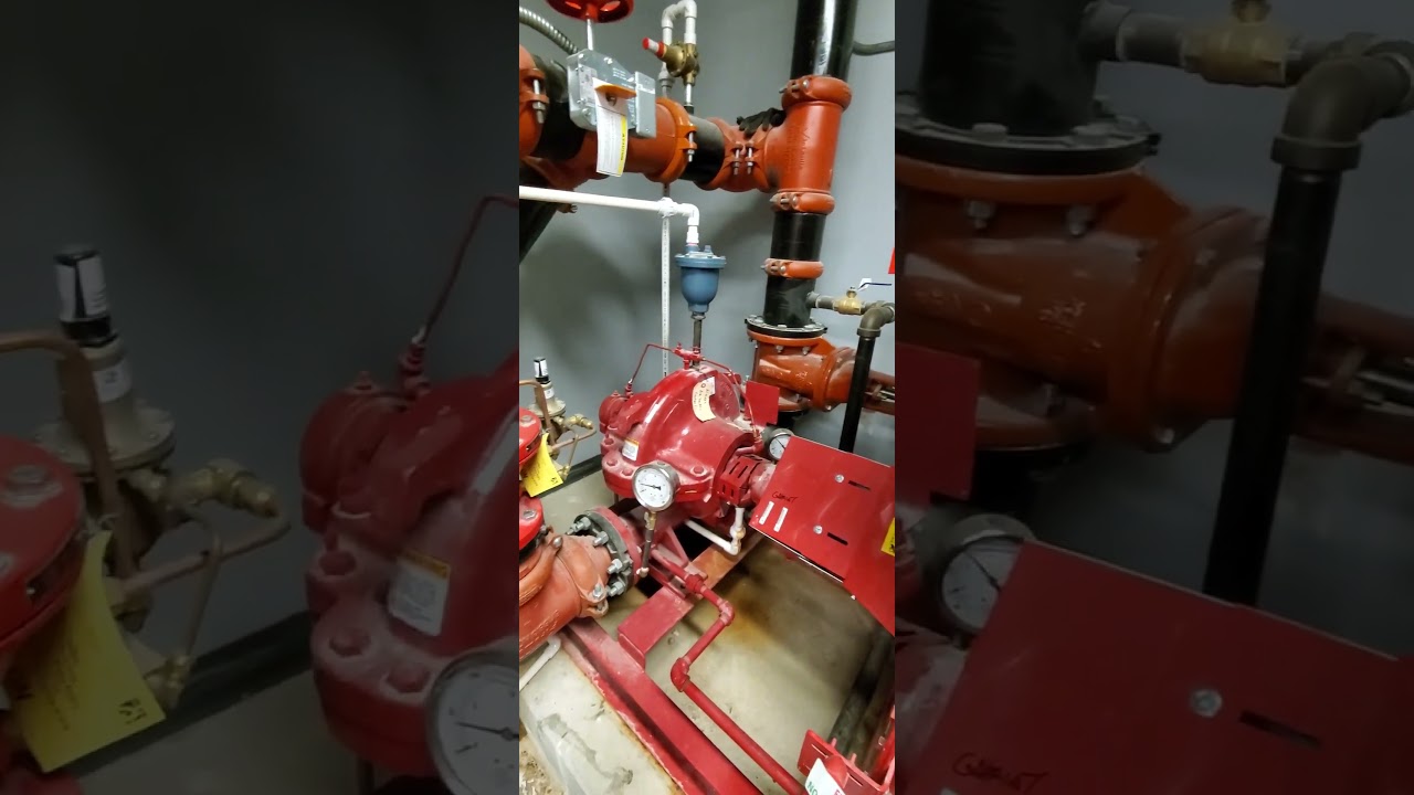 Clarke diesel engine driven fire pump. GAAF aircraft control tower.