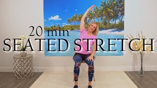 20 min SEATED dynamic & static stretching routine for seniors