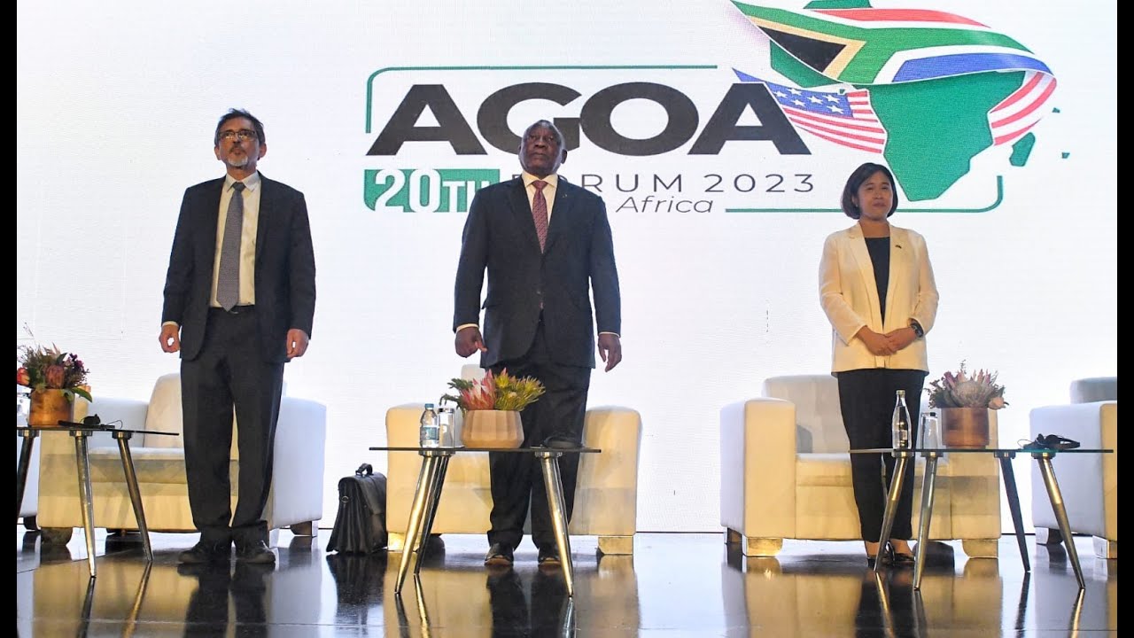 President Cyril Ramaphosa addresses the  AGOA 20th FORUM in Nasrec, Johannesburg
