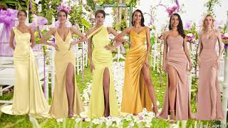 All Gold Satin Bridesmaid Dresses