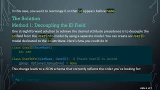How to Customize Attribute Order in Pydantic JSON Schemas Using BaseModel