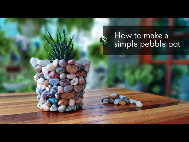 DIY stone flower pots easy at home, Project craft with pebbles