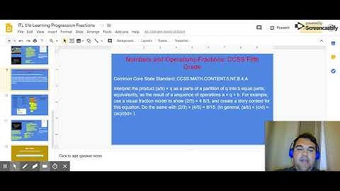 ITL 516 Learning Progression Fractions - Google Slides