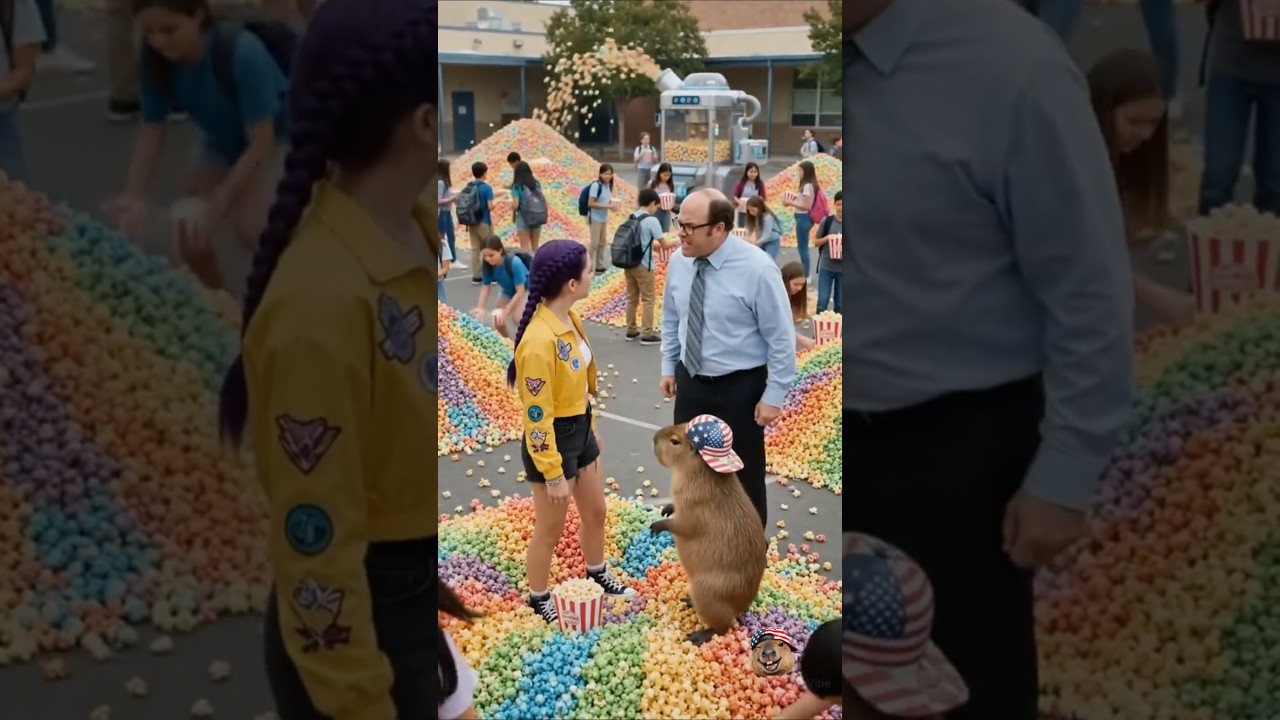 Jinu Set Up a Popcorn Machine, But Capybara Turned It Into a School Donation!