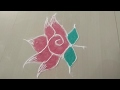 5 to 3 dots short and simple lotus  rangoli design