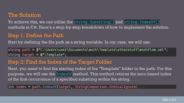 How to Extract a Path Segment in C#  with string.Substring and string.IndexOf