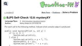 Java Practice It | Self-Check 12.6: mysteryXY | recursion, recursive training