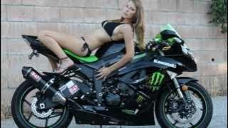 Sexy Girl in Black Bikini Modeling For Kawasaki Ninja ZX6R PhotoShoot. Canon 60D Motorcycle VLOG