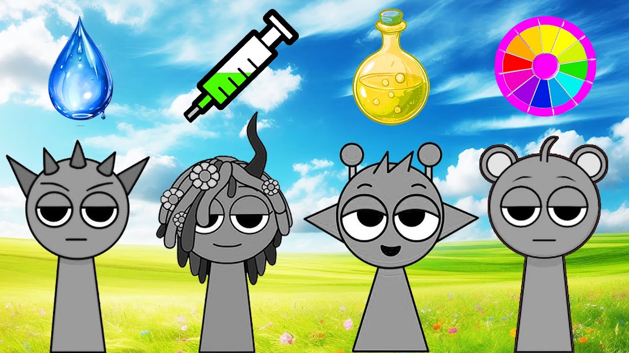 Help Sprunki Choose Color: Raddy, Vineria, Simon, Sky || Which one is ...