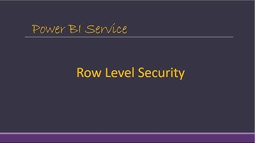 Row Level Security Power BI Service