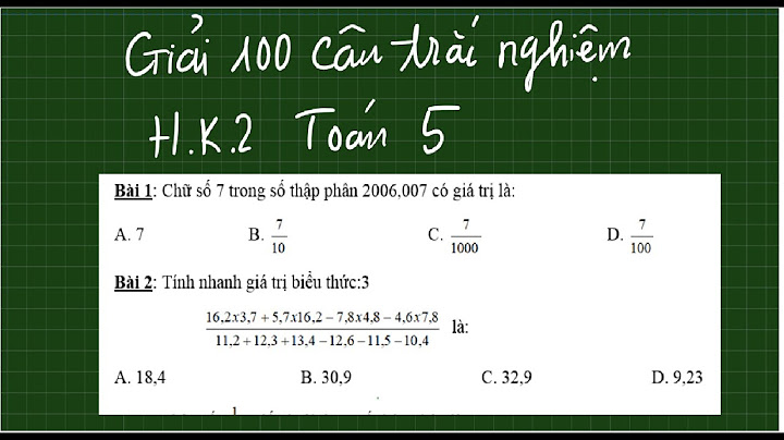 Giải trắc nghiệm toán lớp 5 tập 2 năm 2024