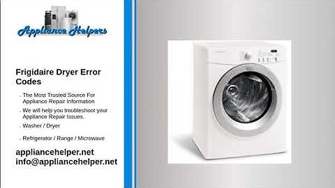 Frigidaire Dryer Error Codes