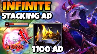 I got 1100 AD on JHIN MID with 61 STACK HUBRIS (INFINITE STACKING AD ITEM GOT BUFFED!)