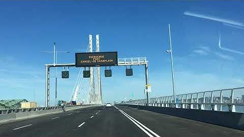 Driving across the Champlain Bridge on Day 1