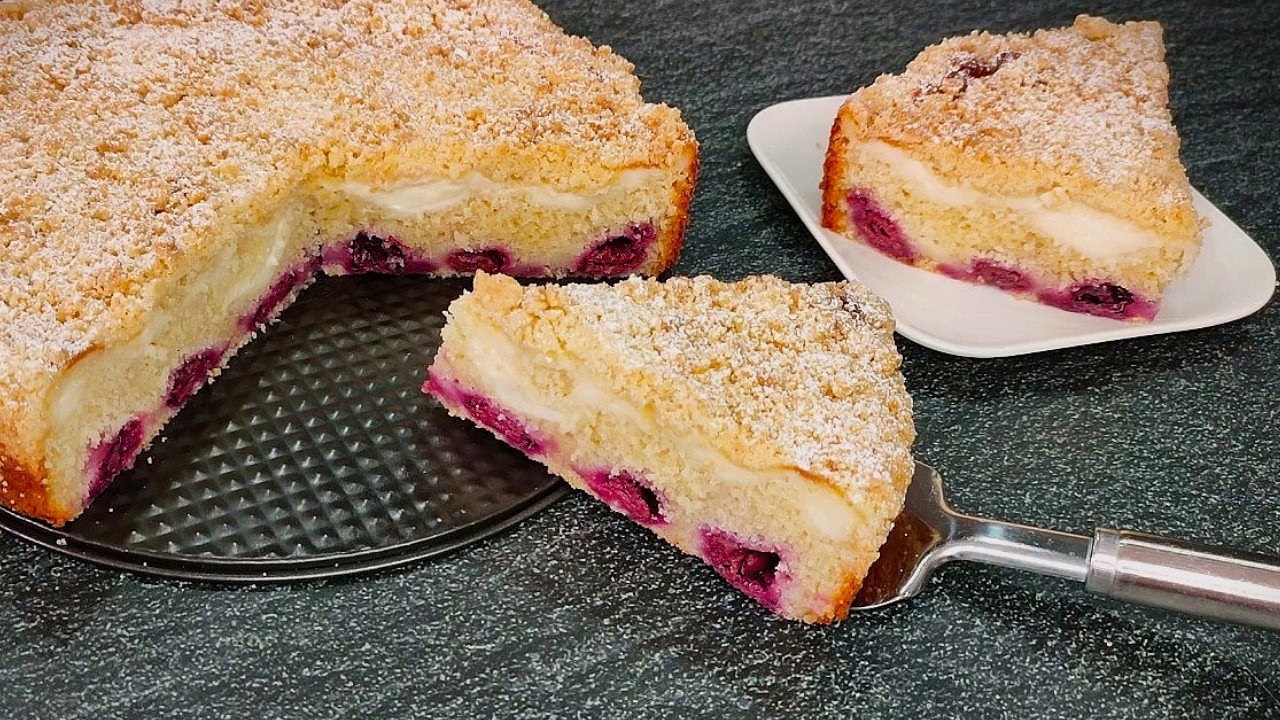 Вкуснее торта! Немецкий Пудинговый Пирог со Штрейзелем! Даже без миксера! Просто и быстро!