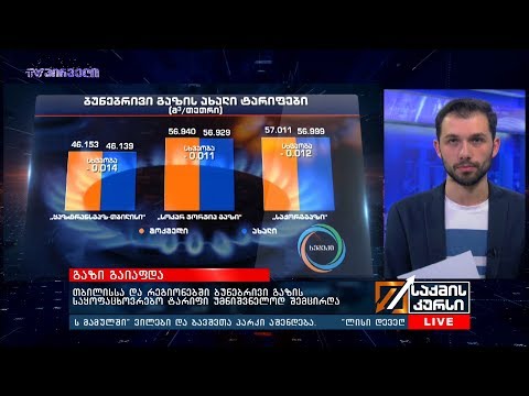 თბილისსა და რეგიონებში ბუნებრივი გაზის საყოფაცხოვრებო ტარიფი უმნიშვნელოდ შემცირდა