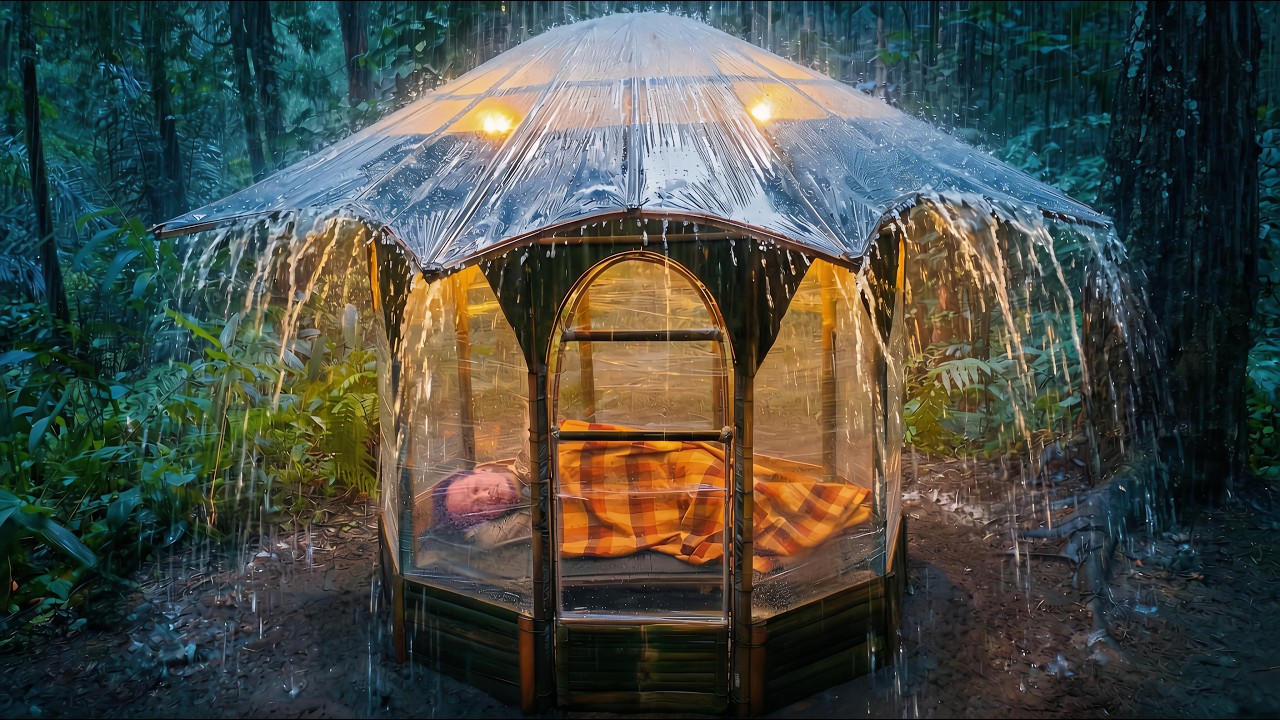 I Survived‼️ Building a Shelter During a Rainstorm - YouTube