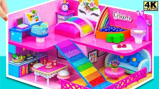 Make Miniature Unicorn House with Bedroom and Water Slide from Cardboard ❤️ DIY Miniature House