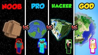 Minecraft NOOB vs. PRO vs. HACKER vs. GOD: PLANET in Minecraft! (Animation)