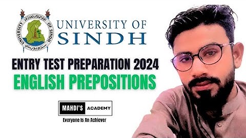 English prepositions - Sindh university entry test preparation - Mahdi