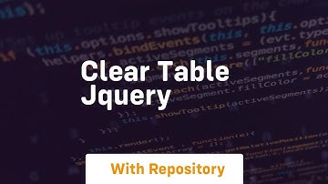 clear table jquery