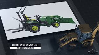 Summit Hydraulics John Deere 1025R, 1023E, 1026R, 2025R, 2026R Third Function Kit 3D Installation