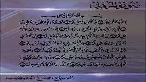 سورة المزمل الشيخ صالح المقيطيب رحمه الله