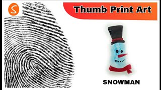 Snowman Thumb Print Art Christmas Suresh Creative Art