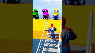 Gta 5 Epic Ragdolls Red Spiderman Vs Red Minion Vs Green Minion (Euphoria Physics & Funny Fails)